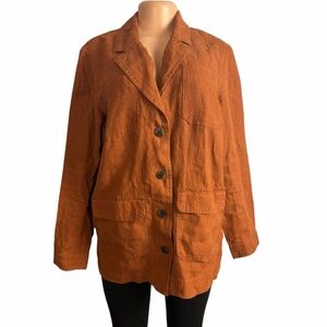 J. Jill Love Linen Overshirt Light Jacket Light Brown